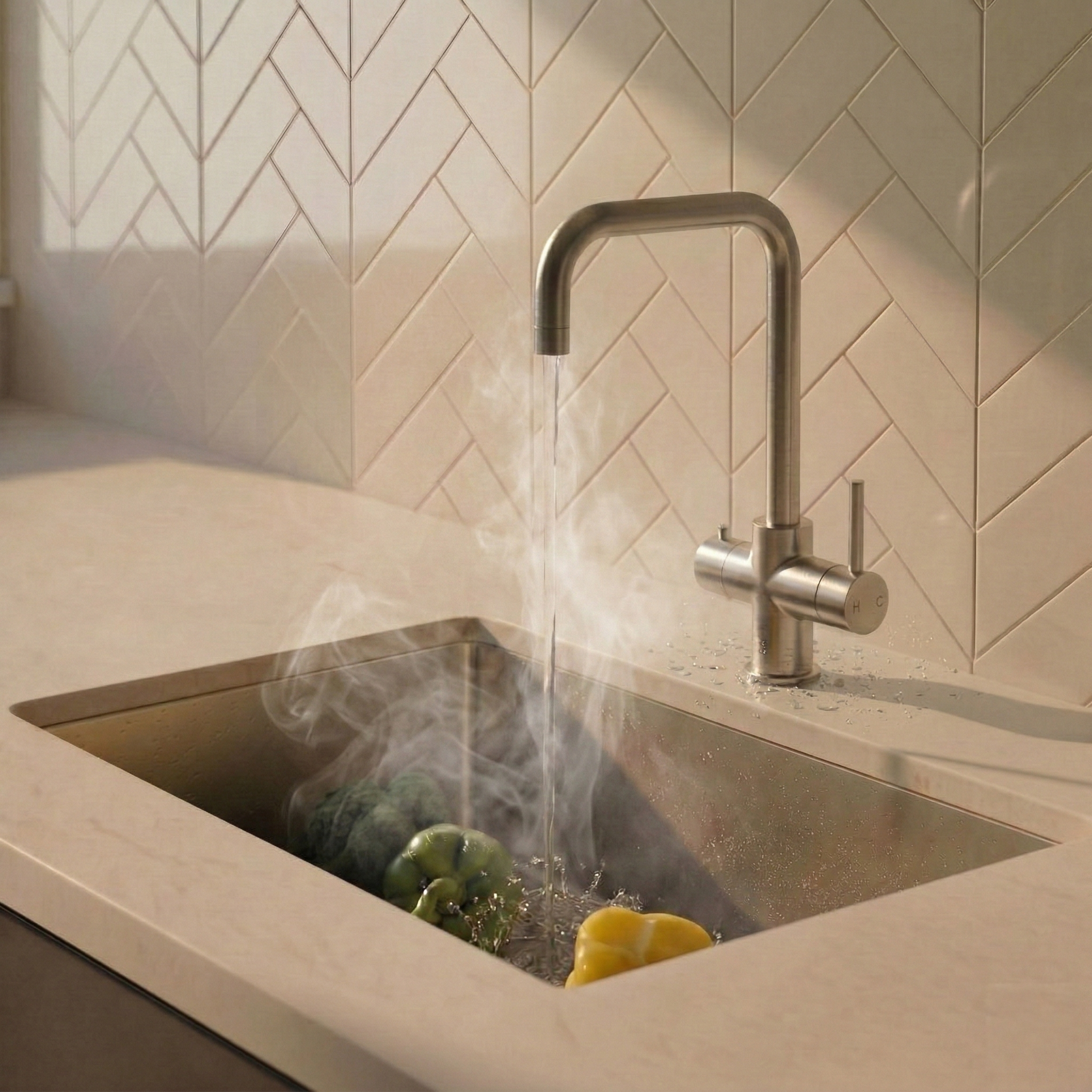 Verossi | Vamore | 3-in-1 Instant Boiling Water Tap System | Brushed Steel