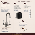 Verossi  | Vandisso | Traditional Cruciform Style 3 in 1 Instant Boiling Tap | White Ceramic Levers | Gun Metal Finish