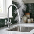 Verossi  | Vandisso | Traditional Cruciform Style 3 in 1 Instant Boiling Tap | White Ceramic Levers | Polished Chrome Finish