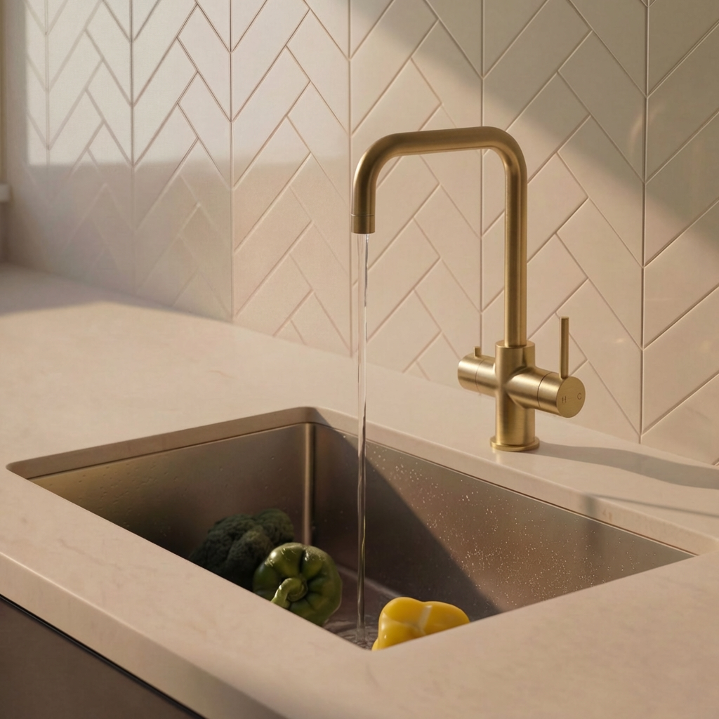 Verossi | Vanquish | 4 in 1 Instant Boiling Water & Chilled Water Pack | Brushed Brass