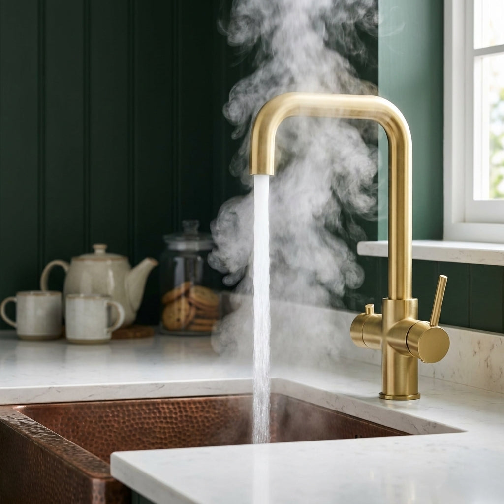 Verossi | Vanquish | 4 in 1 Instant Boiling Water & Chilled Water Pack | Brushed Brass