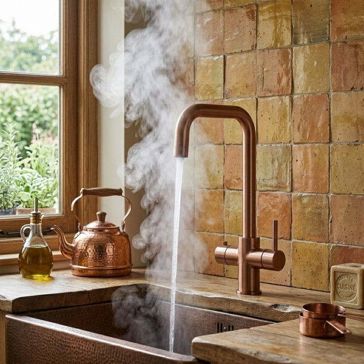 Verossi | Vanquish | 4 in 1 Instant Boiling Water & Chilled Water Pack | Brushed Copper