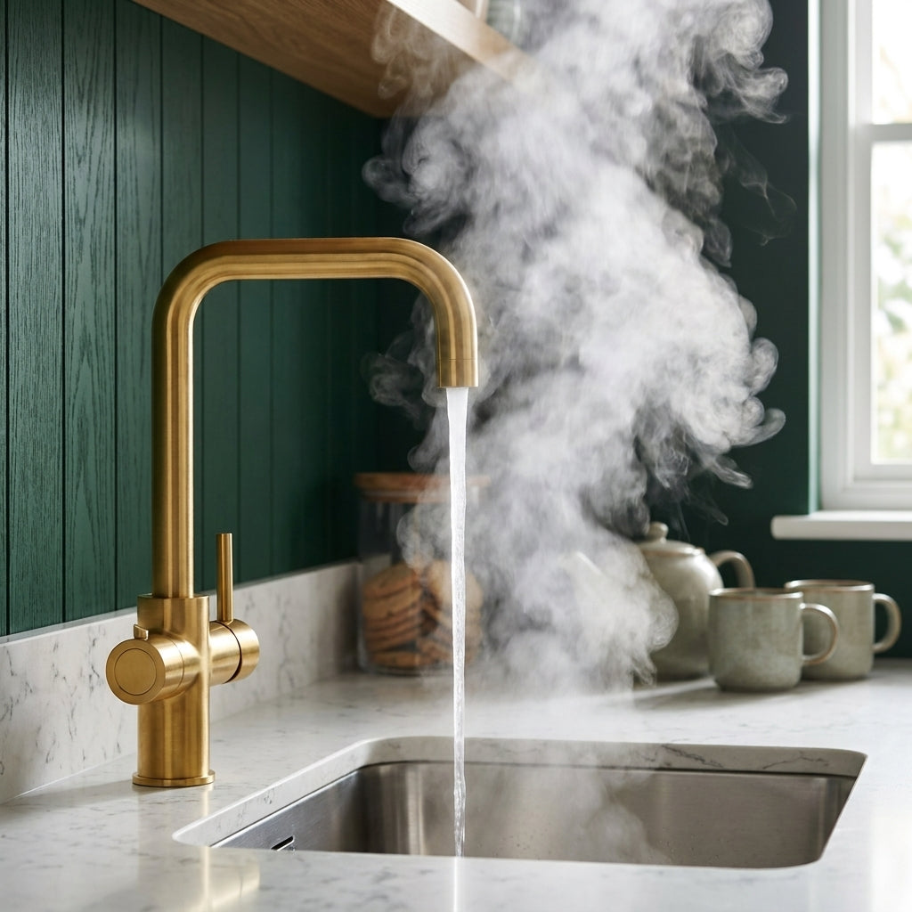 Verossi | Vanquish | 4 in 1 Instant Boiling Water & Chilled Water Pack | Brushed Gold