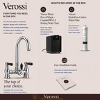 Verossi  | Venetian | Traditional Bridge Style 3 in 1 Instant Boiling Tap | Black Ceramic Levers | Polished Chrome Finish
