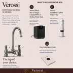 Verossi  | Venetian | Traditional Bridge Style 3 in 1 Instant Boiling Tap | White Ceramic Levers | Gun Metal Finish