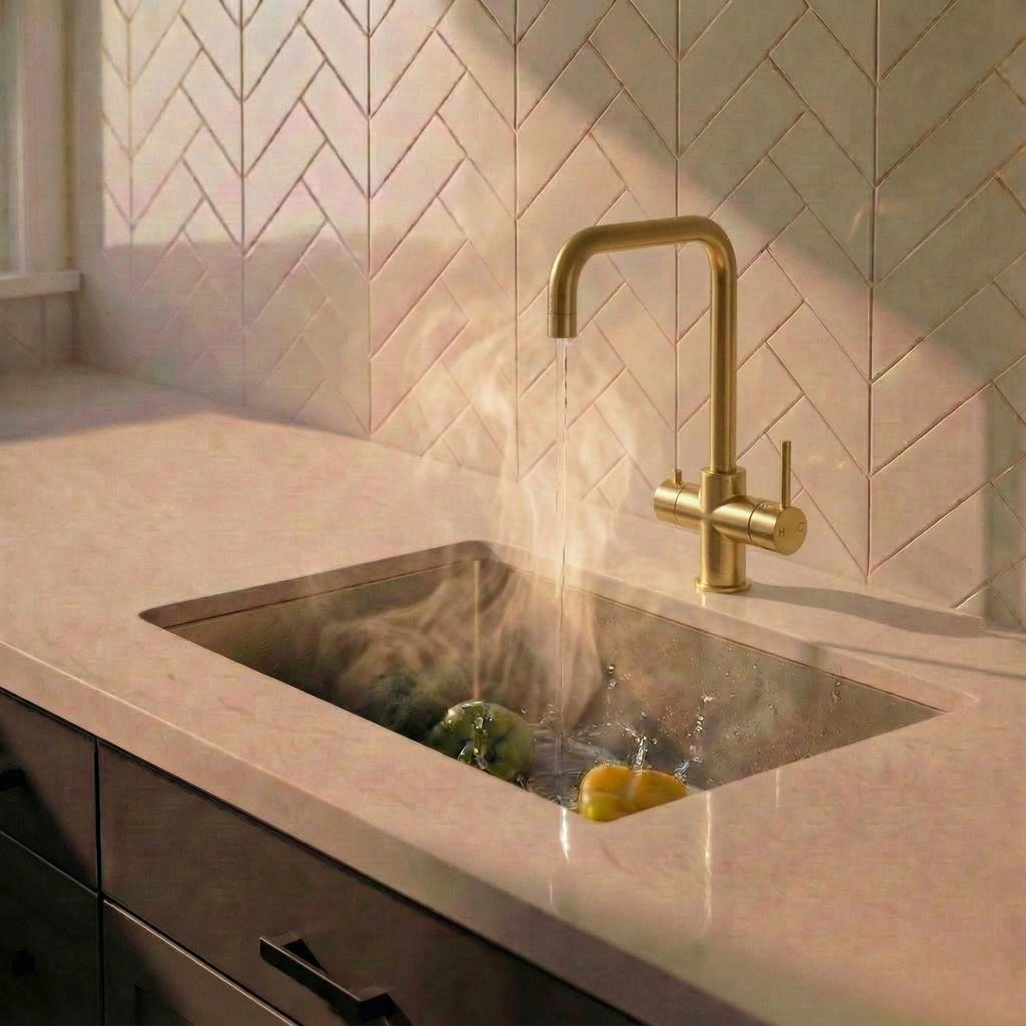 Verossi  | Verani | 4 in 1 Instant Boiling & Filtered Cold Water Tap | Brushed Gold Finish