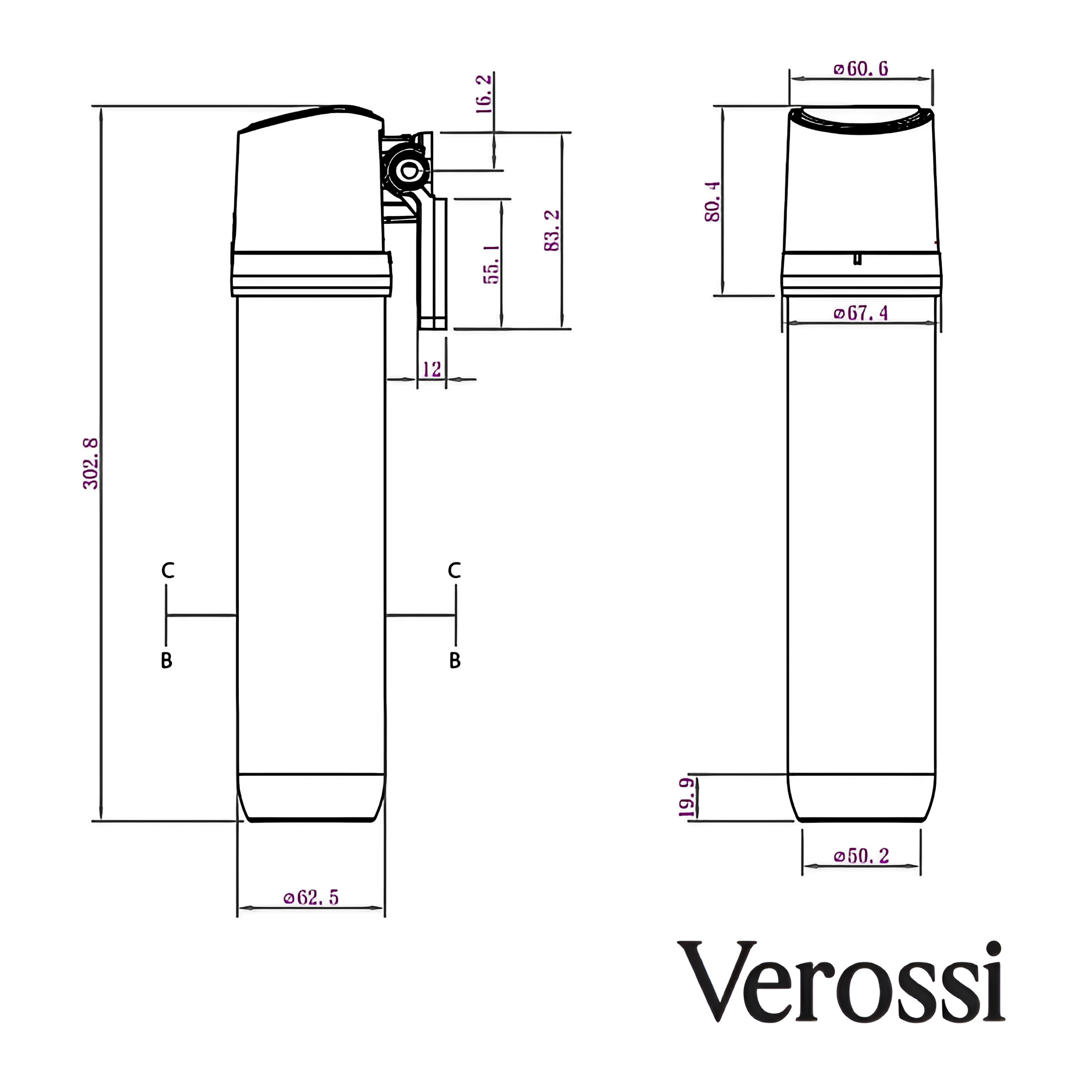 Verossi  | Verani | 4 in 1 Instant Boiling & Filtered Cold Water Tap | Brushed Steel Finish