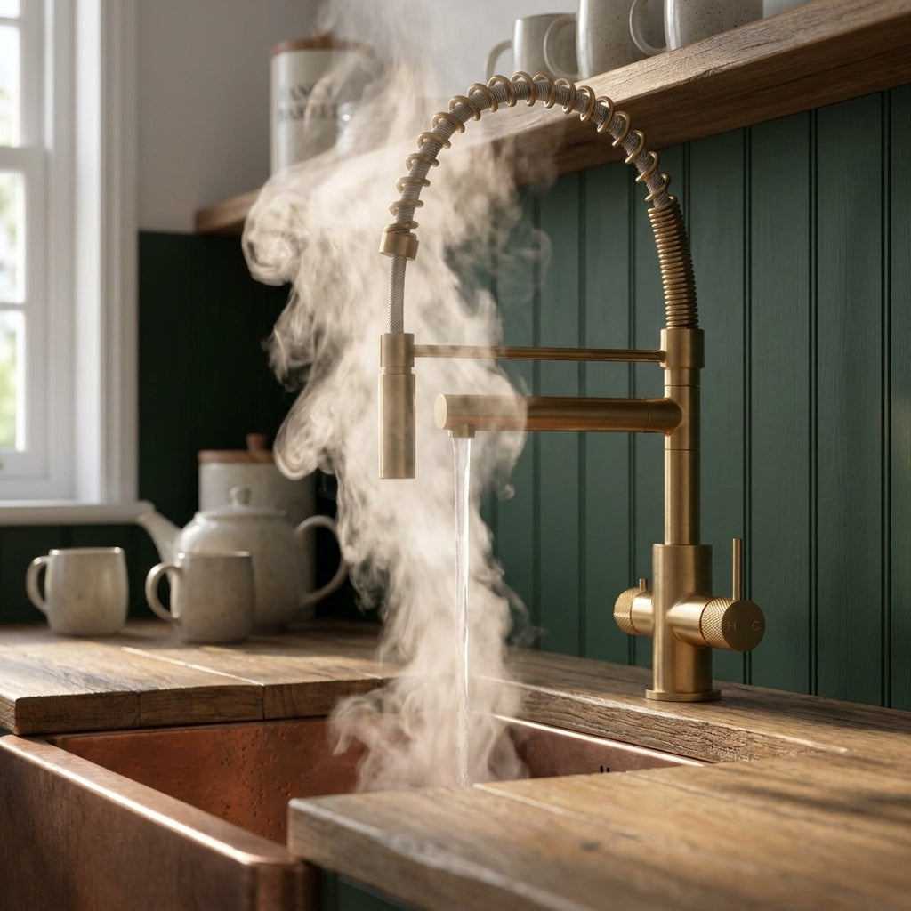 Verossi | Versan | Flexi 3 in 1 Instant Boiling Tap | Brushed Gold Finish