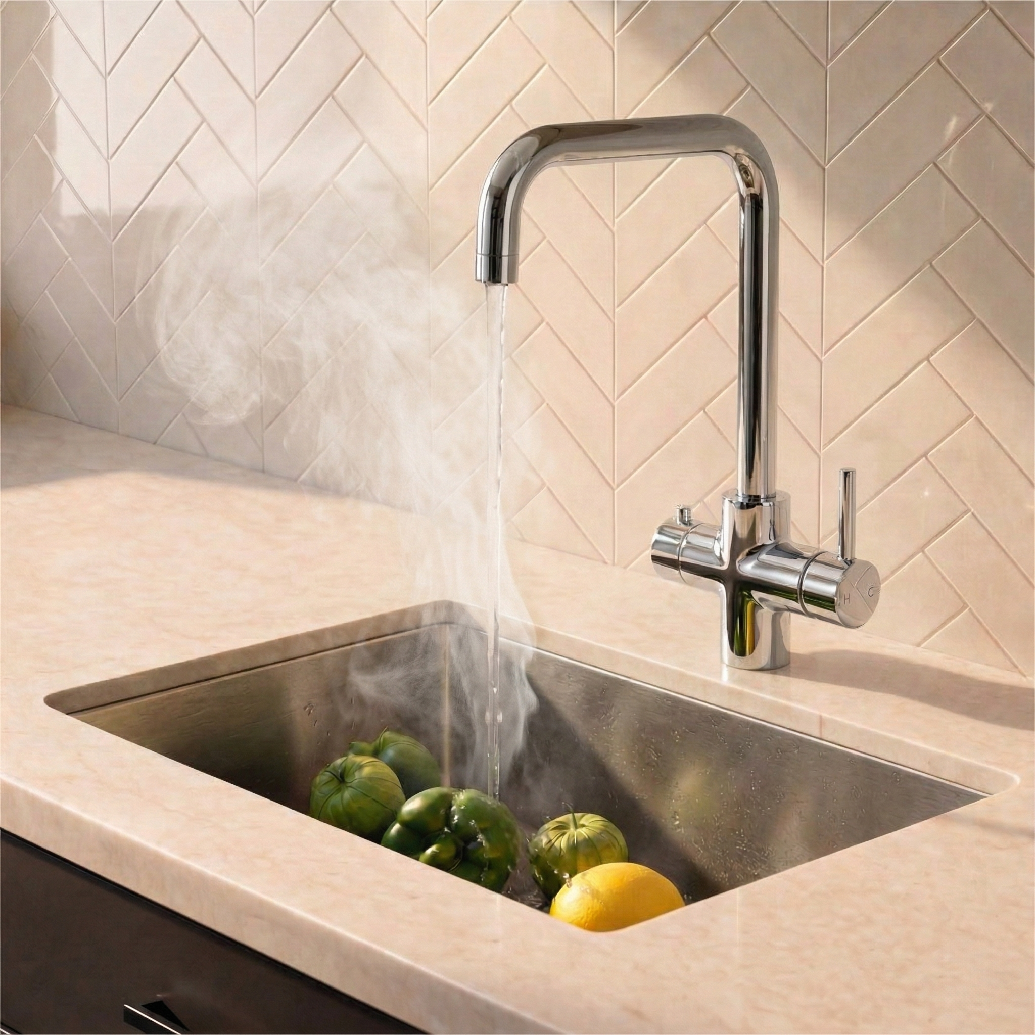 Verossi | Vigore | Contemporary 3 in 1 Instant Boiling Tap | Polished Chrome Finish