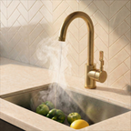 Verossi  | Volissi | Industrial Style Single Lever 3 in 1 Instant Boiling Tap | Brushed Brass Finish