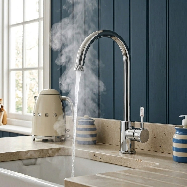 Verossi  | Volissi | Industrial Style Single Lever 3 in 1 Instant Boiling Tap | Polished Chrome Finish