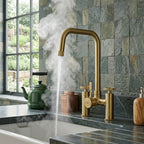 Verossi  | Vorisse | Industrial Bridge Style 3 in 1 Instant Boiling Tap | Brushed Brass Finish
