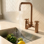 Verossi  | Vorisse | Industrial Bridge Style 3 in 1 Instant Boiling Tap | Brushed Copper Finish