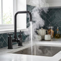 Verossi  | Vorisse | Industrial Bridge Style 3 in 1 Instant Boiling Tap | Matt Black Finish