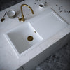 Verossi | 1.0 Bowl Comite Kitchen Sink & Drainer | Left or Right Handed | Chrome Strainer Waste Supplied | 1000 x 500mm | Matt White