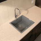 Verossi |  1.0 Bowl Comite Kitchen Sink | Inset or Undermounted | Chrome Strainer Waste Supplied | 440x440x211mm | Gloss Grey