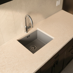 Verossi | 1.0 Bowl Comite Kitchen Sink | Inset or Undermounted | Chrome Strainer Waste Supplied | 440x440x211mm | Grey
