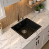 Verossi | 1.0 Bowl Comite Kitchen Sink | With Chrome Strainer Waste | 440x440x211mm | Matt Black