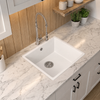 Verossi | 1.0 Bowl Comite Kitchen Sink | With Chrome Strainer Waste  | 440x440x211mm | Matt White