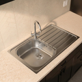 Verossi | 1.0 Bowl Inset Stainless Steel Kitchen Sink & Drainer | Chrome Strainer Waste Supplied | 965 x 500mm | Satin Matt
