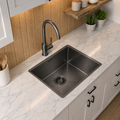 Verossi | 1.0 Bowl Kitchen Sink| With Chrome Strainer Waste | 440x440x205 | Gun Metal