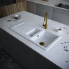 Verossi |  1.3 Bowl Comite Kitchen Sink & Drainer | Left or Right Handed | Chrome Strainer Wastes Supplied | 1000 x 500mm | Matt White