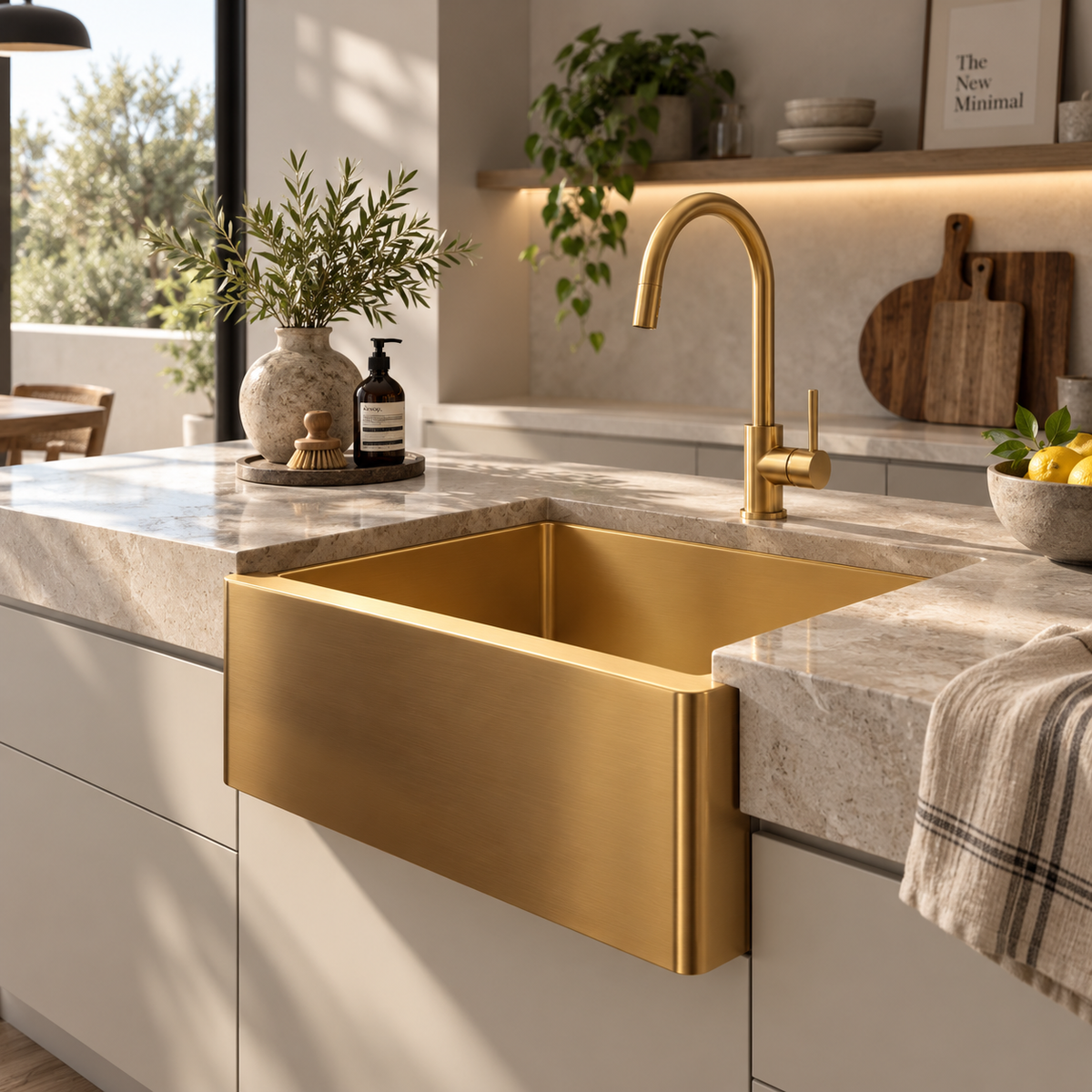 Verossi | Vrimo Belfast | 1.0 Bowl Stainless Steel Kitchen Sink | Gold Strainer Waste Supplied | 600 x 450mm| Gold Finish