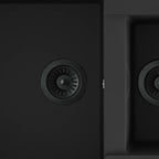 Elite | Basket Strainer Kitchen Sink Waste with Round & Rectangular Overflow Plates | Matt Black Finish