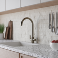 Verossi | Adria | Twin Lever Kitchen tap | Brushed Steel