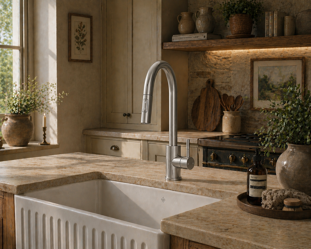Verossi | Cato | Pullout Kitchen tap | Brushed Steel