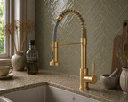 Verossi | Contra | Flexi Pullout Kitchen tap | Brushed Brass