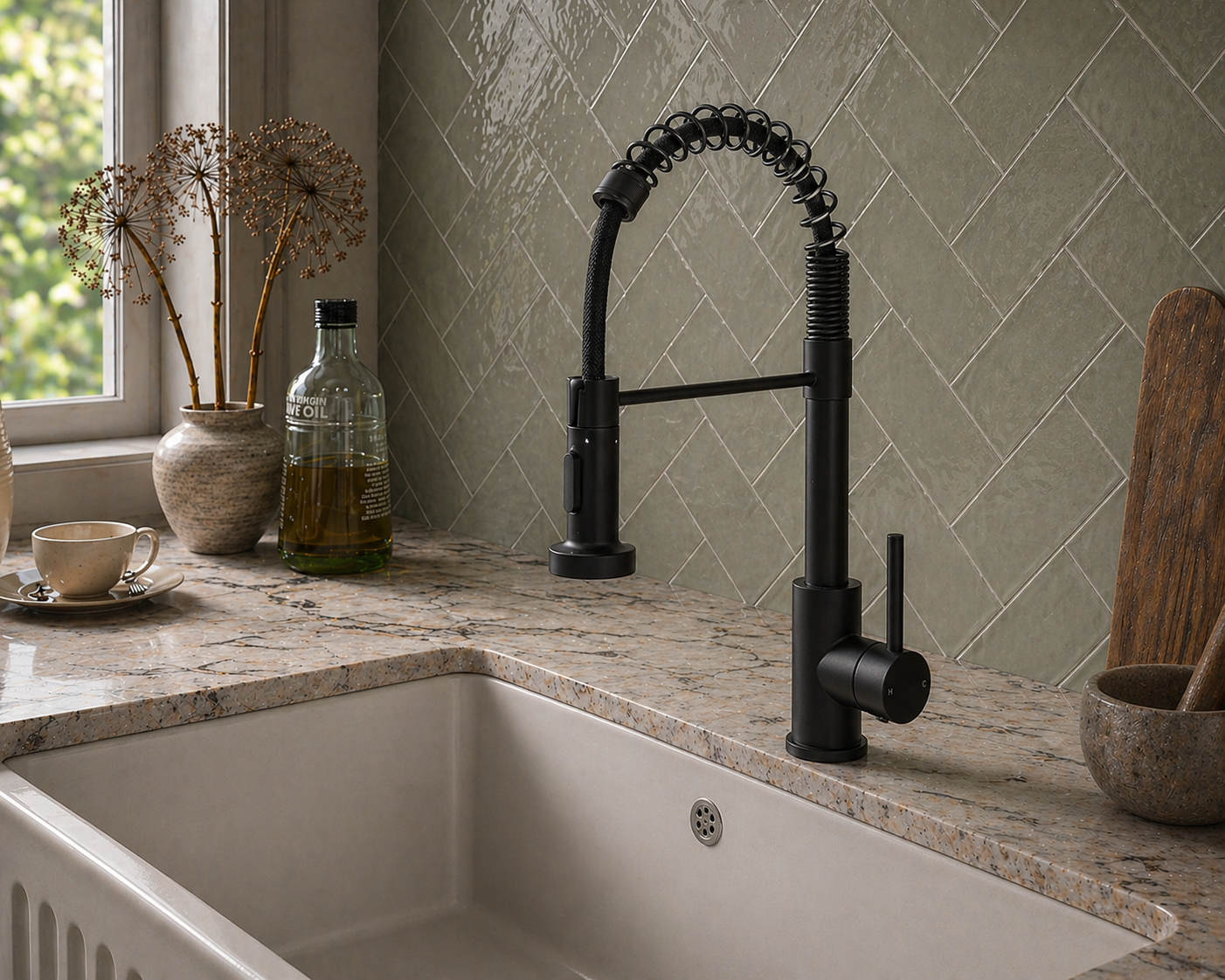 Verossi | Contra | Flexi Pullout Kitchen tap | Matt Black