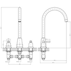 Verossi |Cuthbert| Classic 3TH Kitchen Mixer Tap| Brushed Brass