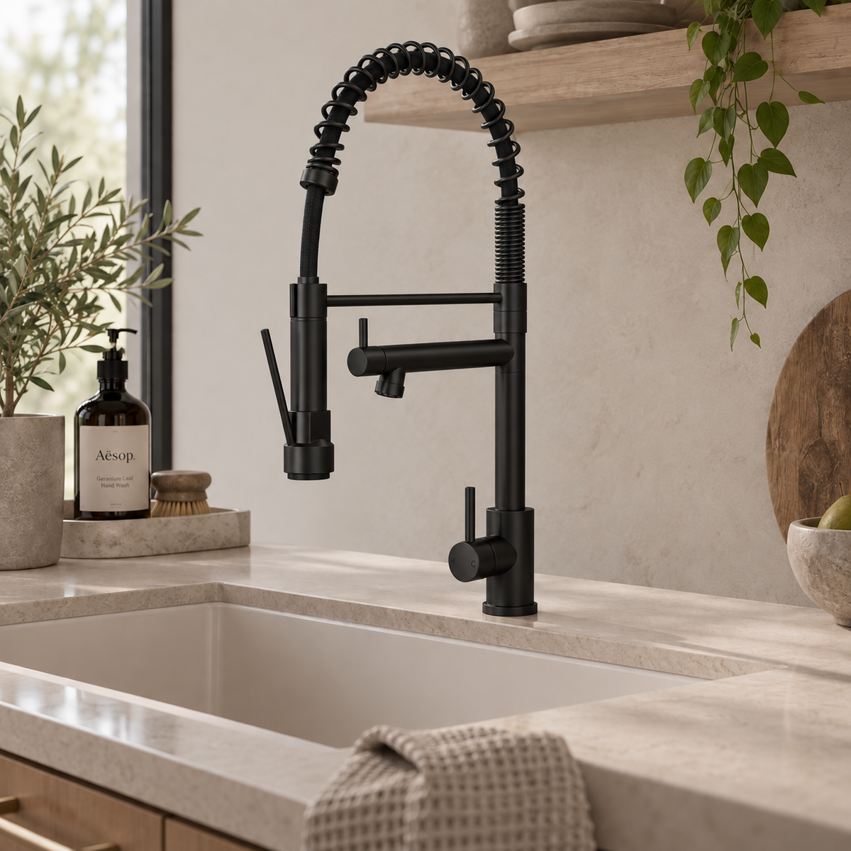 Verossi  | Kitchen Sink Mixer with Flexi Spray | Matt Black