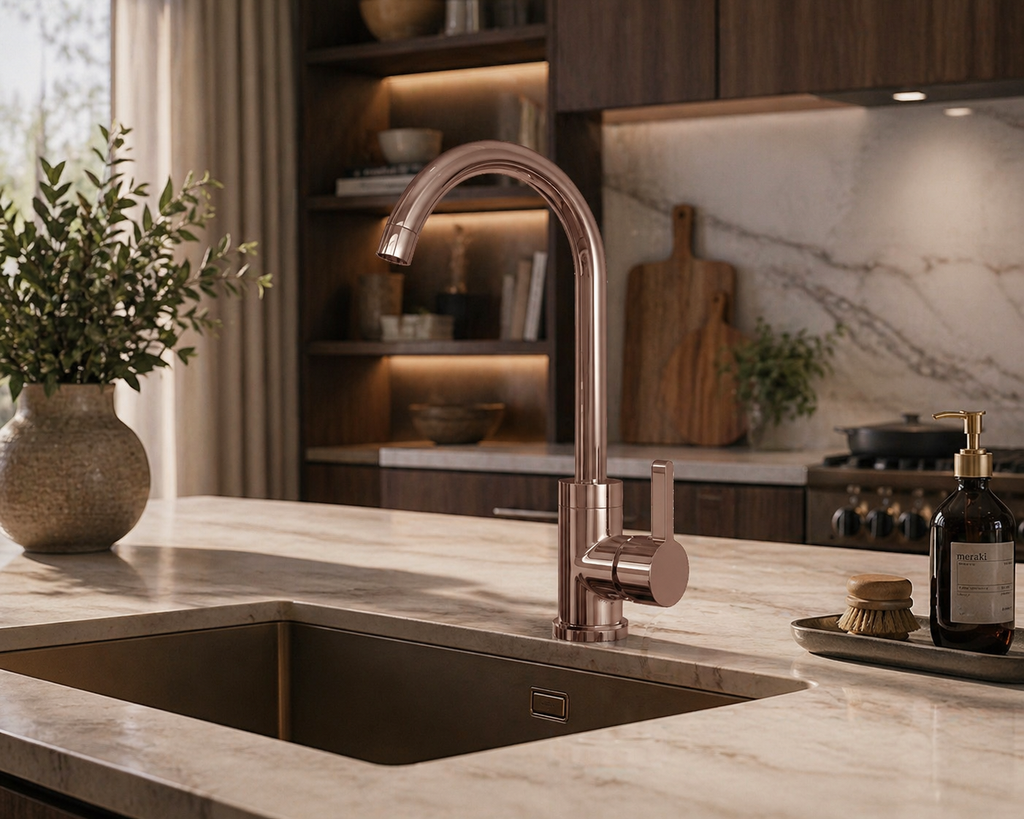 Verossi | Olona | Single Lever Kitchen tap | Brushed Copper