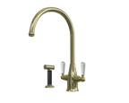 Verossi | Oswald| Traditional Dual Lever Kitchen tap | Polished Brass