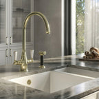 Verossi | Oswald| Traditional Dual Lever Kitchen tap | Polished Brass