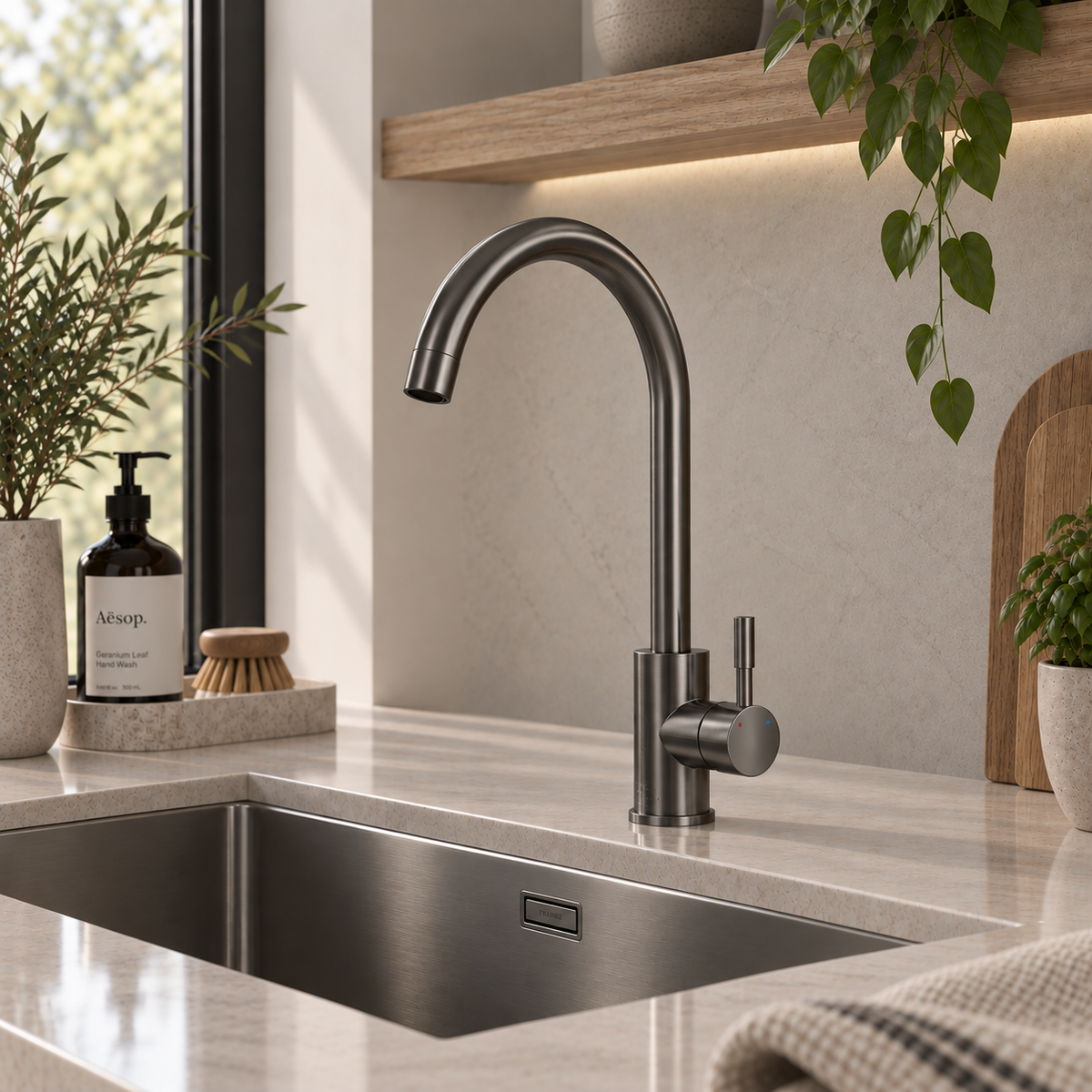 Verossi | Tivoli | Single Lever Kitchen tap WRAS | Gun Metal