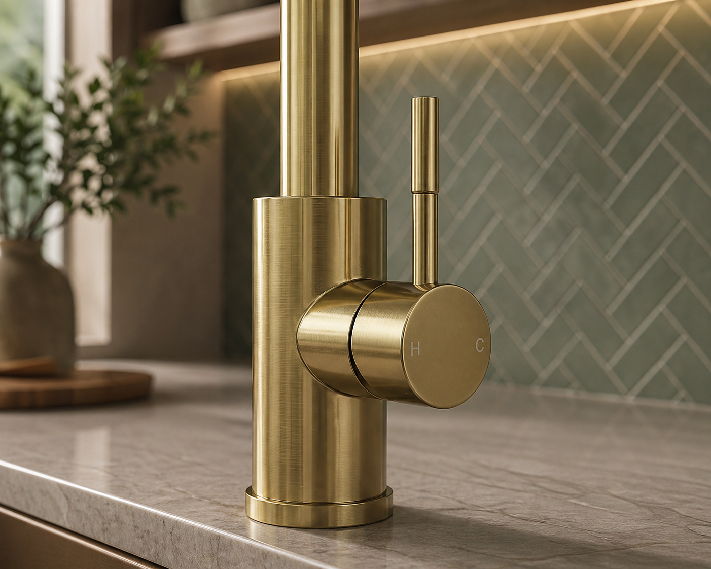 Verossi | Velia | Concealed Pullout Kitchen tap | Brushed Brass