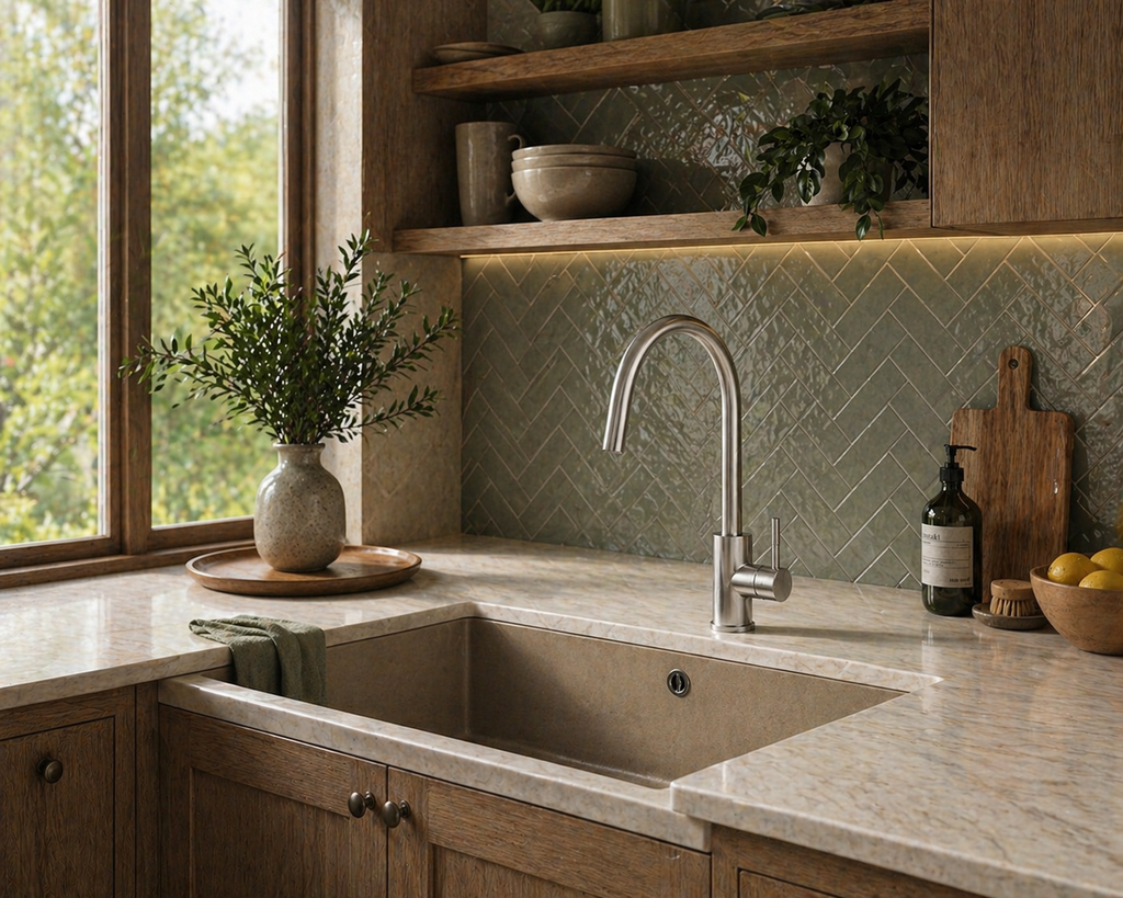 Verossi | Velia | Concealed Pullout Kitchen tap | Brushed Steel