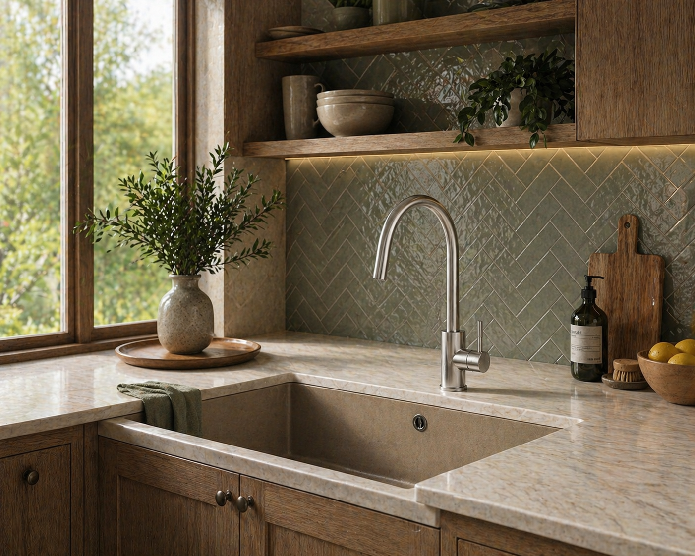 Verossi | Velia | Concealed Pullout Kitchen tap | Brushed Steel