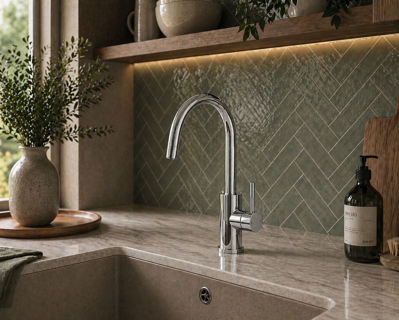 Verossi | Velia | Concealed Pullout Kitchen tap | Chrome