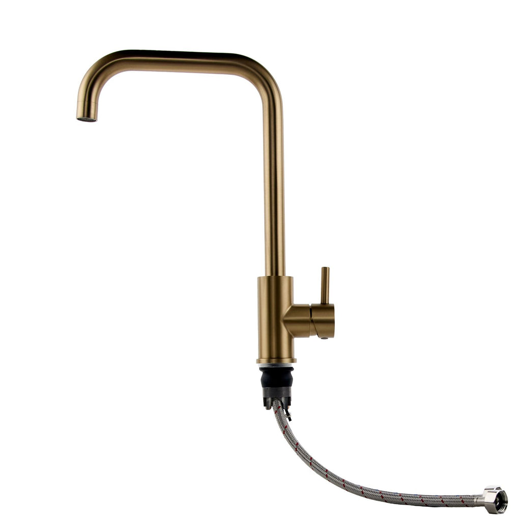 Verossi | Vito | Square Single Lever Kitchen tap | Brushed Brass