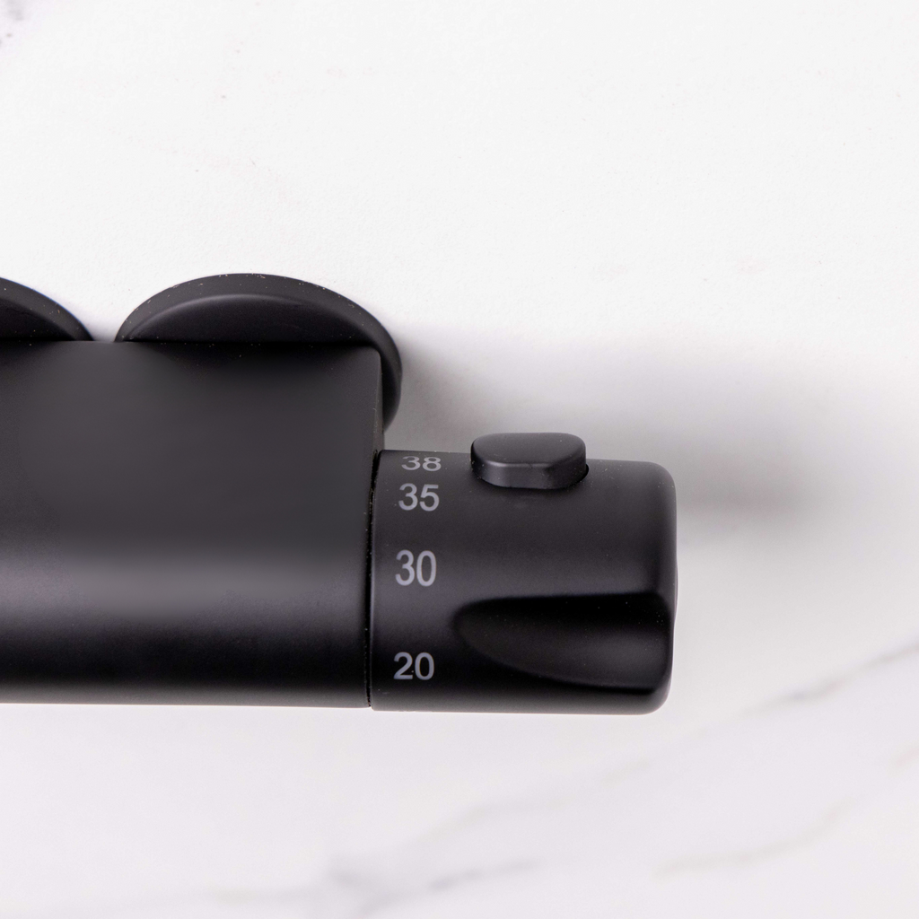 Atlas | Mini Thermostatic Shower Bar Valve | Matt black