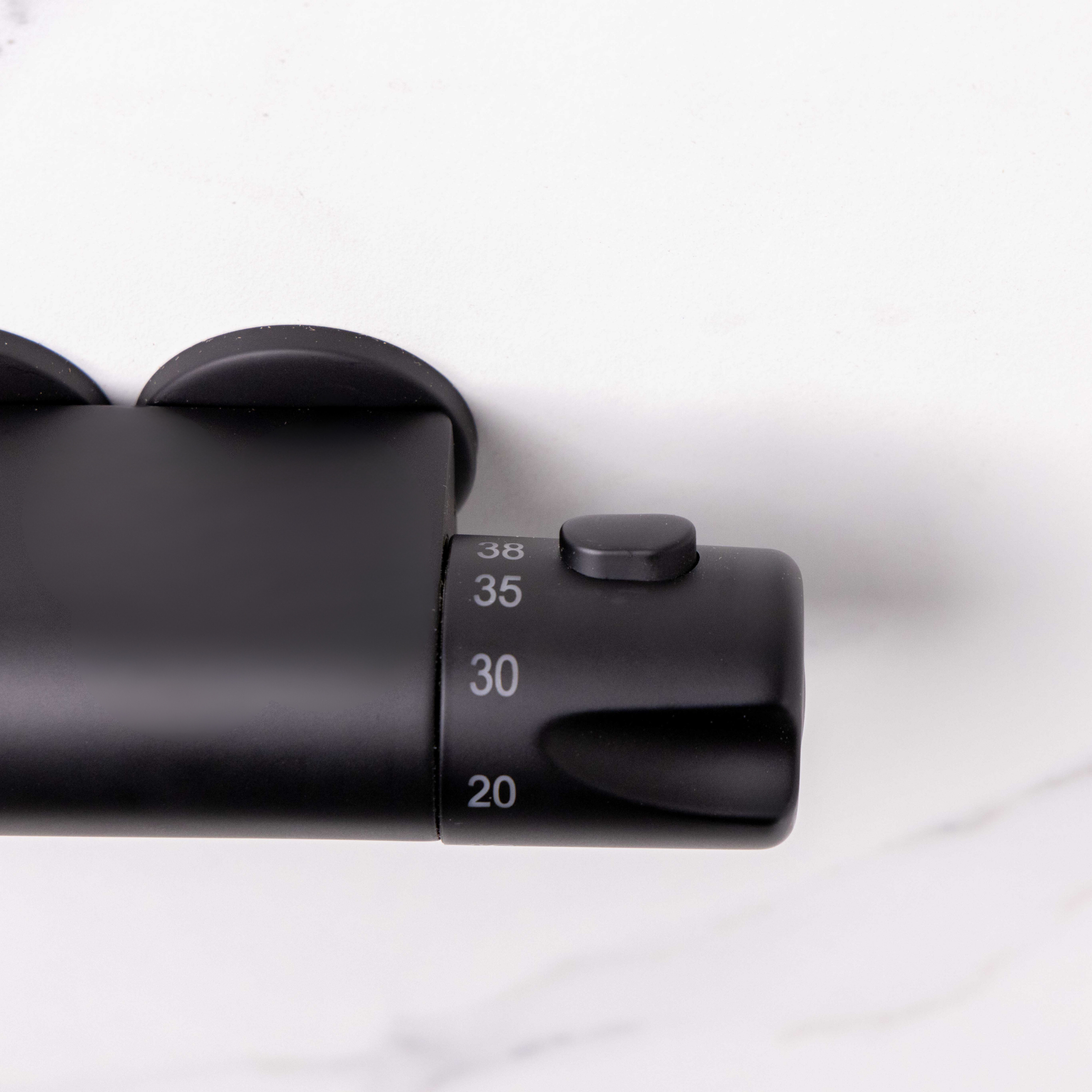Atlas | Mini Thermostatic Shower Bar Valve | Matt black