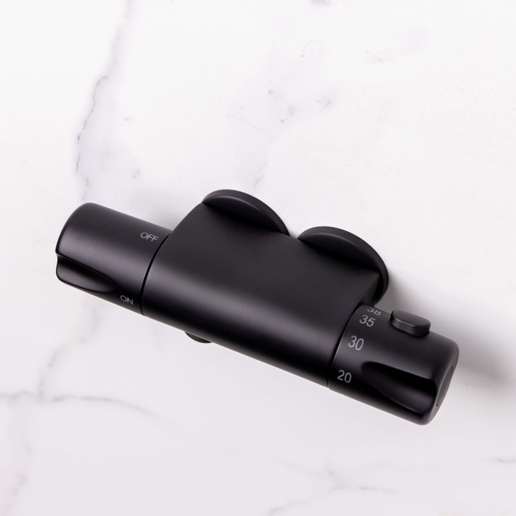 Atlas | Mini Thermostatic Shower Bar Valve | Matt black