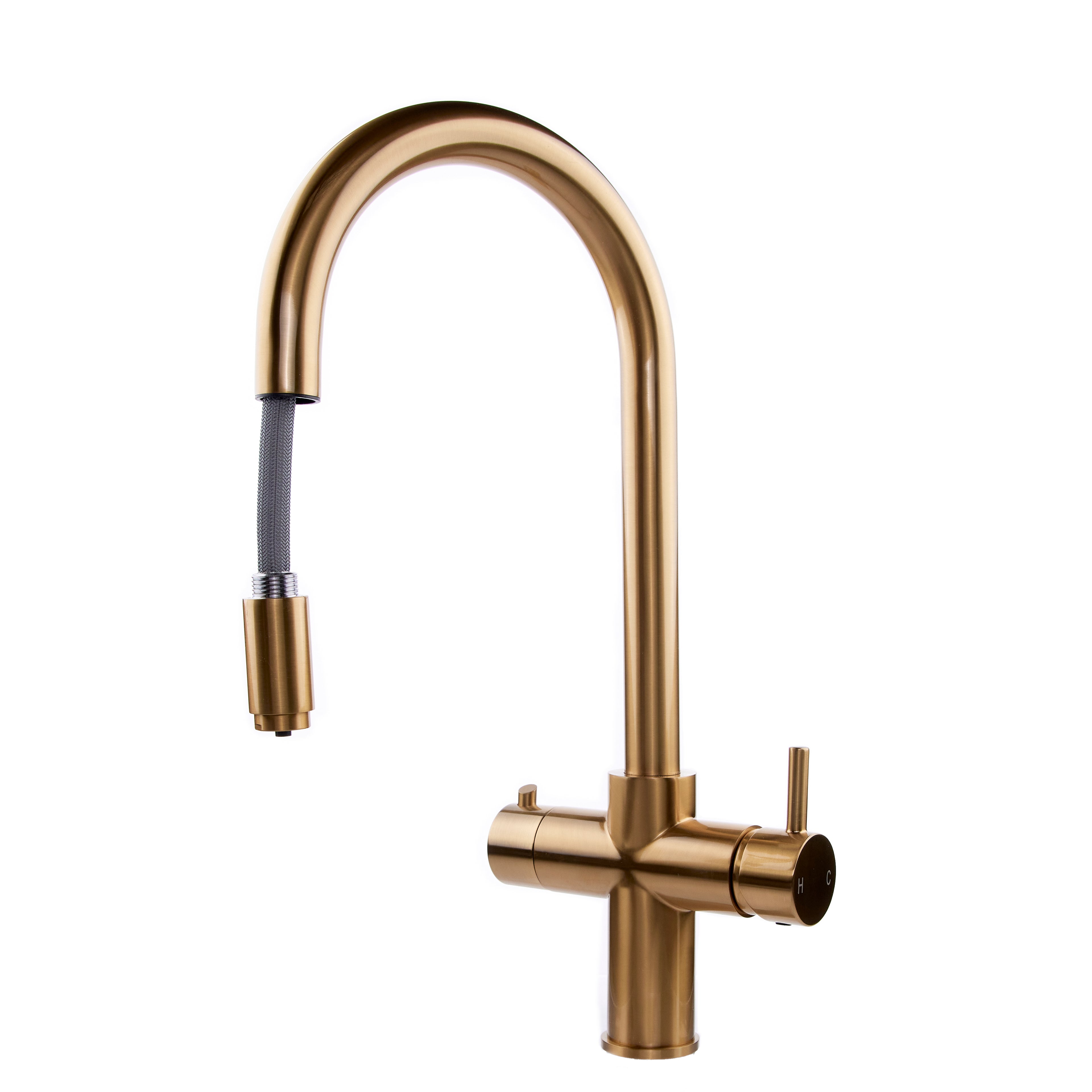 Verossi | Vento | 3 in 1 Instant Boiling | Swan Pull Out Spout | Brushed Brass