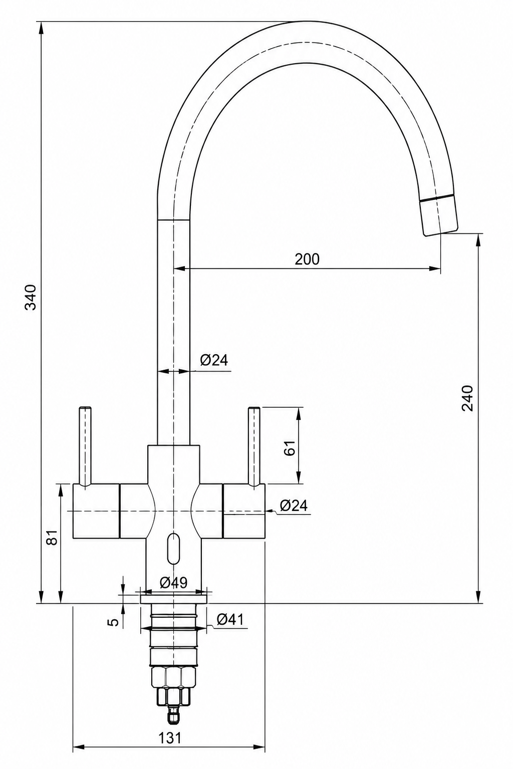 Verossi | Torra | Swivel Kitchen tap | Antique Brass