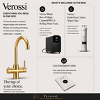 Verossi | Vento | 3 in 1 Instant Boiling | Swan Pull Out Spout | Brushed Brass