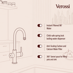 Verossi | Vento | 3 in 1 Instant Boiling | Swan Pull Out Spout | Brushed Brass